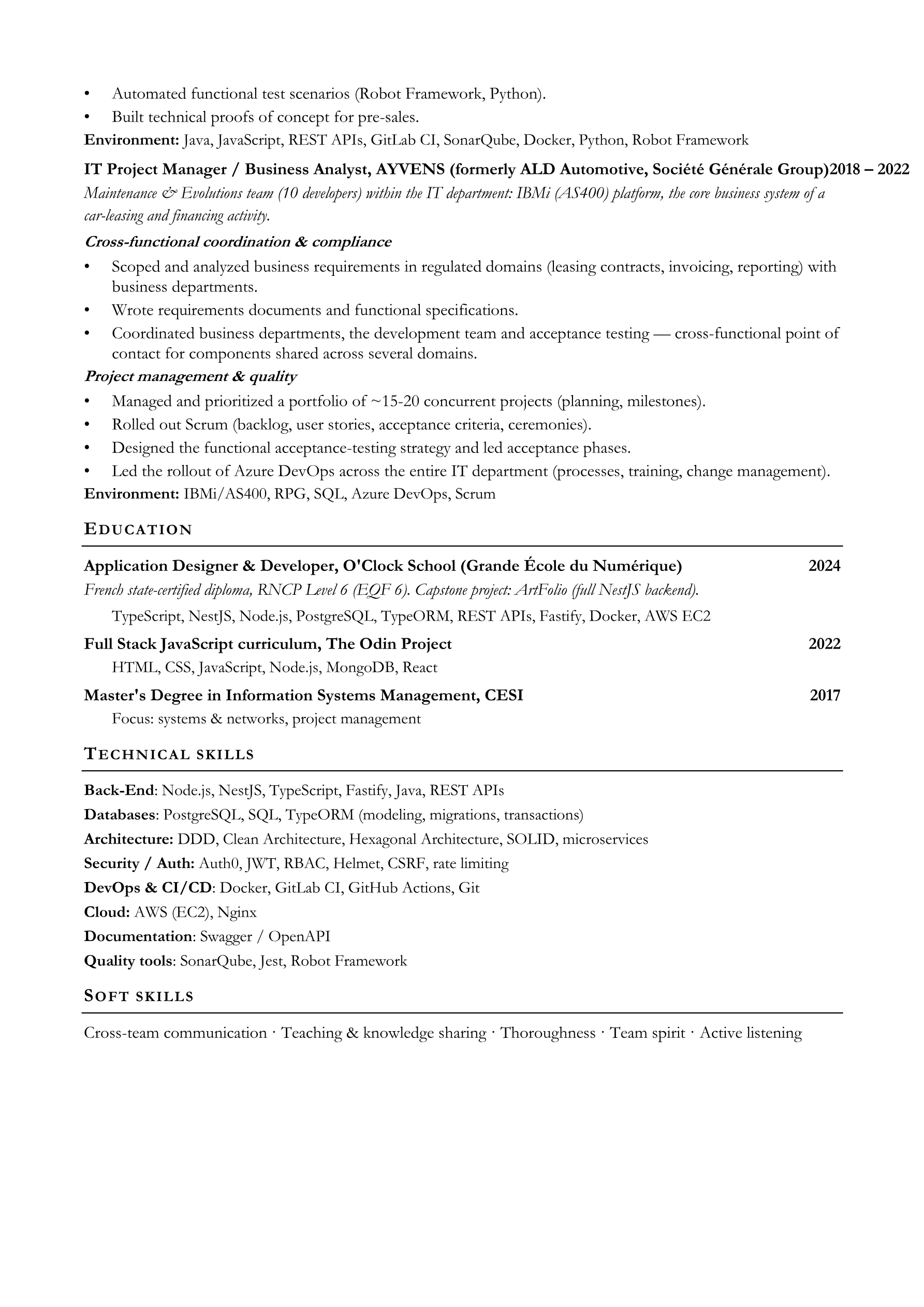 Resume · page 2